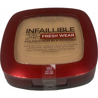 L'Oréal Paris Make-up v pudru Infaillible 24H Fresh Wear Foundation in a Powder 180 Rose Sand 9 g – Zboží Dáma