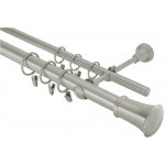 HEBR Garnýž Žezlo matná stříbrná dvojitá 160 cm – Zboží Mobilmania