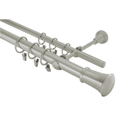 HEBR Garnýž Žezlo matná stříbrná dvojitá 160 cm – Zboží Mobilmania