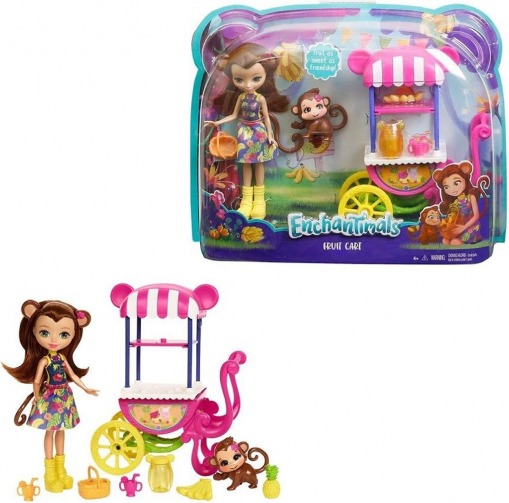 Mattel Enchantimals Herní set na kolech Merit Opičková