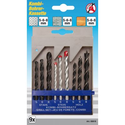 BGS 50819 Kombinovaná sada vrtáků Kraftmann 5 ÷ 8 mm BGS1050819 (9 dílů v kufru) – Zboží Mobilmania