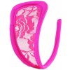 Dámské erotické kalhotky a tanga STD Invisible Strapless C-String Transparent Floral Lace Pink