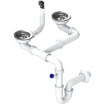 Sinks Dvousifon 3 1/2" pro granit. dřezy s úsporou místa SPNG3D – Sleviste.cz