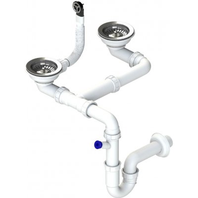 Sinks Dvousifon 3 1/2" pro granit. dřezy s úsporou místa SPNG3D – Sleviste.cz