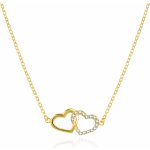 Agato Půvabný pozlacený náhrdelník se srdíčky AGS1499/47-GOLD – Zboží Dáma