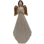 GOBA Keramický anděl v šatech zlatý 31cm – Hledejceny.cz