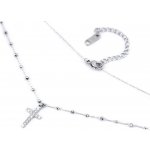 Prima-obchod Náhrdelník z nerezové oceli křížek s broušenými kamínky 64099 – Hledejceny.cz