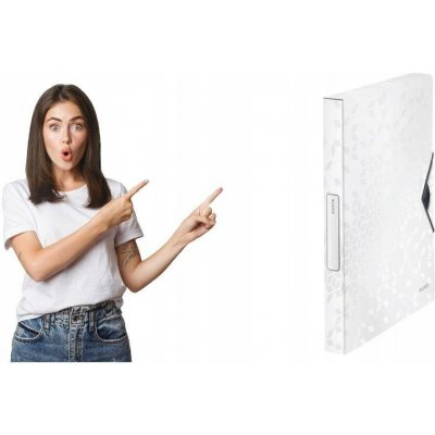 LEITZ Desky s gumičkou Wow Jumbo, bílá, 30 mm, PP, A4 – Sleviste.cz