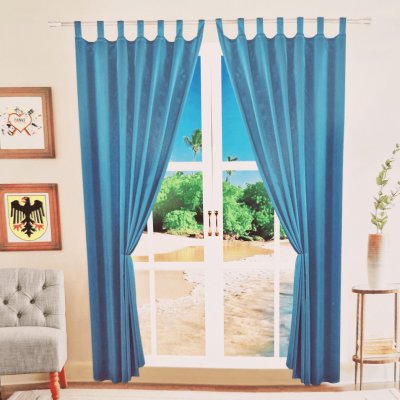 XH Závěsy lesklé modré 2ks Velikost: 150x160cm – Sleviste.cz