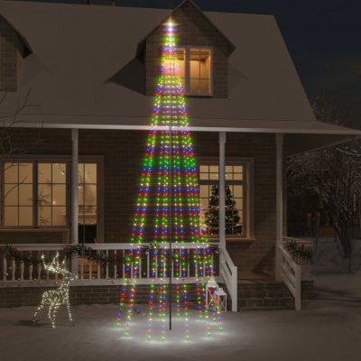 vidaXL Vánoční stromek na stožár 732 barevných LED diod 500 cm – Zboží Mobilmania