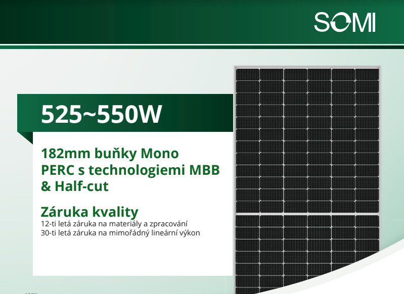 SOMI Fotovoltaický panel 550W stříbrný rám