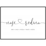 Jen tak z lásky Plakát Naše rodina se jmény Rozměr plakátu: 30 x 40 cm – Zboží Dáma