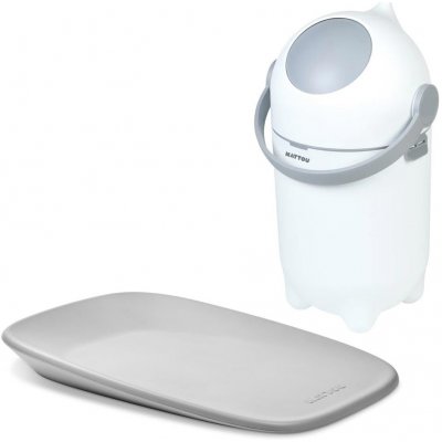 Nattou Koš na pleny Dropy a přebalovací podložka Softy White/Grey 50x70 cm – Zboží Dáma