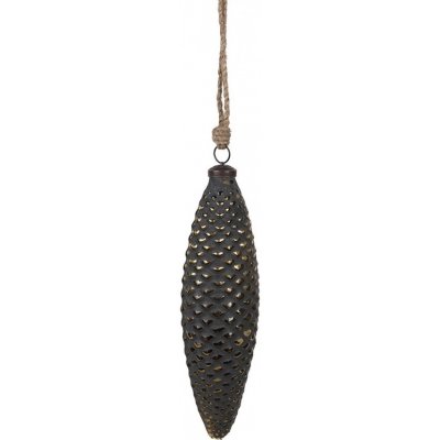 Clayre & Eef Černozlatá skleněná vánoční ozdoba ve tvaru šišky L Ø 7*6*24 cm – Hledejceny.cz