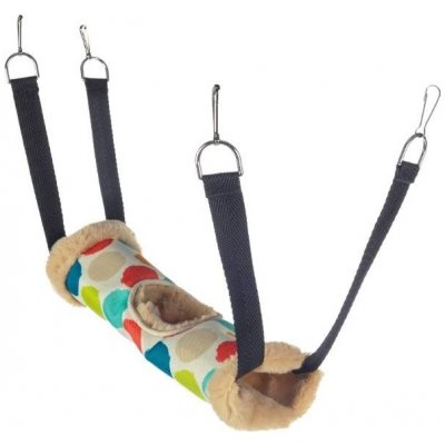 Flamingo Závěsný tunel pro hlodavce Fizi mix s barevnými tečkami 25 x 7 x 7 cm – Sleviste.cz