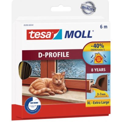 tesamoll Gumové těsnění hnědé na okna a dveře D profil 6 m 05393-00103-00 – Zboží Mobilmania