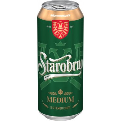 Starobrno Medium 11° 24 x 0,5 l (plech) – Sleviste.cz