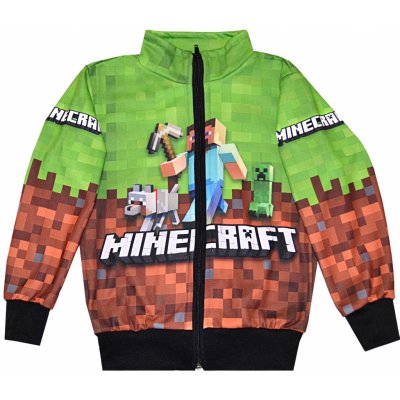 Mikina Minecraft zeleno hnědá