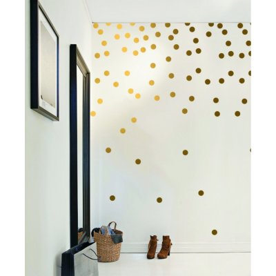 Amavero Samolepka na zeď Puntíky DOTS - kolečka průměr 4 cm světle hnědá – Zboží Dáma