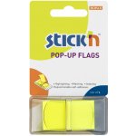 Hopax Záložky průhledné Stick'n Pop-Up, 45x25mm, žluté, 50 lístků – Hledejceny.cz