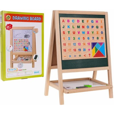 mamido Dětská dřevěná oboustranná tabule s písmeny a čísly – Zboží Dáma