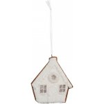 Clayre & Eef Závěsná dekorace zasněžená perníková chaloupka Frosted Ginger - 9*1*10 cm – Hledejceny.cz