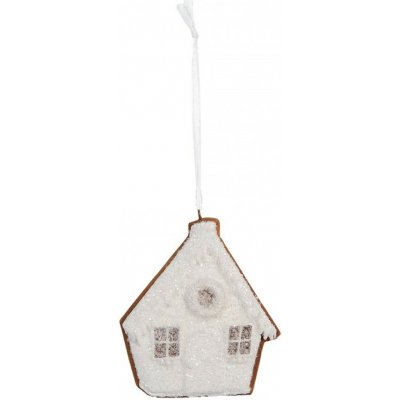 Clayre & Eef Závěsná dekorace zasněžená perníková chaloupka Frosted Ginger - 9*1*10 cm – Hledejceny.cz