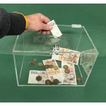 Kasička pokladnička 300x200x200 mm kapsa na letáky klíč – Zboží Dáma