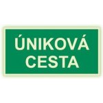 Úniková cesta - fotoluminiscenční tabulka, plast 1 mm 200x100 mm – Sleviste.cz