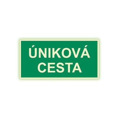 Úniková cesta - fotoluminiscenční tabulka, plast 1 mm 200x100 mm – Sleviste.cz