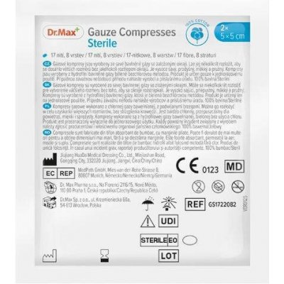 Dr.Max Gauze Compresses Sterile 5 x 5 cm 2 ks – Hledejceny.cz