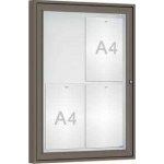 PROCITY Venkovní vitrína Classique, 4 x A4, sklo, šedá PRO – Zboží Živě