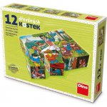 Dino dřevěné obrázkové kostky kubusy Sněhurka 12 kostek – Hledejceny.cz