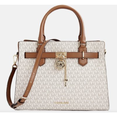 Michael Kors kabelka Hamilton medium key lock logo vanilla – Zboží Mobilmania