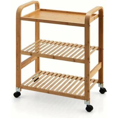 Servírovací stolek kolečka přírodní bambusové dřevo NoBi ROMA – Zboží Dáma