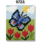 VTC Vyšívací sada s předtištěným motivem 0262/9723 motýl modrá 17x20,5cm – HobbyKompas.cz