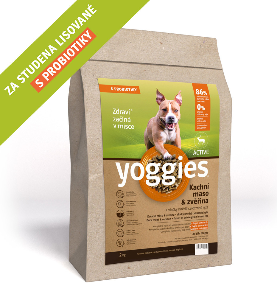 Yoggies pro štěňata active kachna zvěřina 2 kg