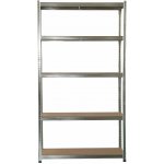 BestBerg Regál 120 x 180 x 45 cm 5 polic stříbrná hnědá BBMS-30 – Zboží Mobilmania