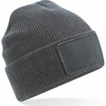 Beechfield Ohrnovací Thinsulate beanie s odnímatelnou ploškou na potisk Šedá grafitová CB540 – Hledejceny.cz