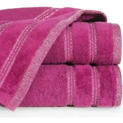 Mybesthome bavlněný froté ručník s proužky Ola tmavě růžová 500 g 50 x 90 cm