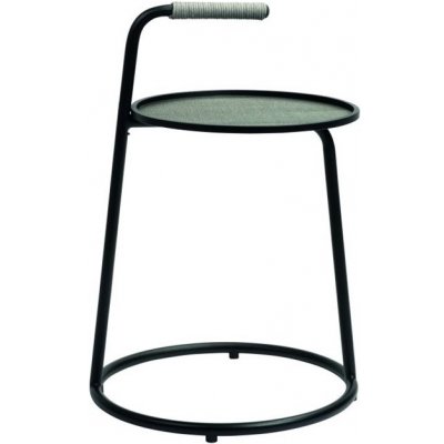 Stern Odkládací stolek Edi, kulatý 48x71 cm, lakovaný hliník anthracite, včetně textilenové podložky barva carbon – Hledejceny.cz