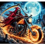 NORIMPEX Diamantové malování Kostlivec na motorce 30 x 40 cm – Hledejceny.cz