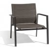 Zahradní židle a křeslo Diphano Hliníkové stohovatelné nízké křeslo Selecta, 66x68x71 cm, rám hliník šedočerná (lava), výplet Batyline tmavě hnědá (cafe)