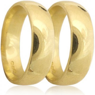 Zlatnictví Zlatíčko Snubní prsteny ze žlutého zlata hladký široký B190