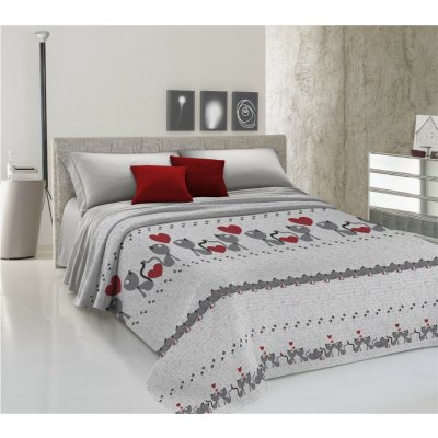 Mondo Italia Přikrývka na postel Piquet Koťata šedá Šedá 260x280 cm – Zboží Dáma
