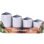 Emocio adventní stupně 4ks 50 mm Drápané stříbrné – Zboží Dáma