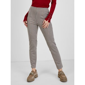 Orsay dámské kostkované kalhoty béžové