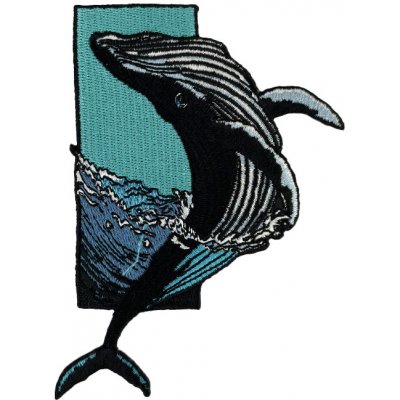 Nažehlovací nášivka Velryba v moři 8,5 cm x 11 cm – Zboží Dáma