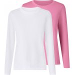 Esmara dámské triko s dlouhými rukávy 2 kusy růžová/krémová – Zboží Dáma