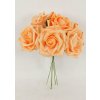 Květina Růžičky, puget 6ks, barva oranžová Květina umělá pěnová PRZ755546